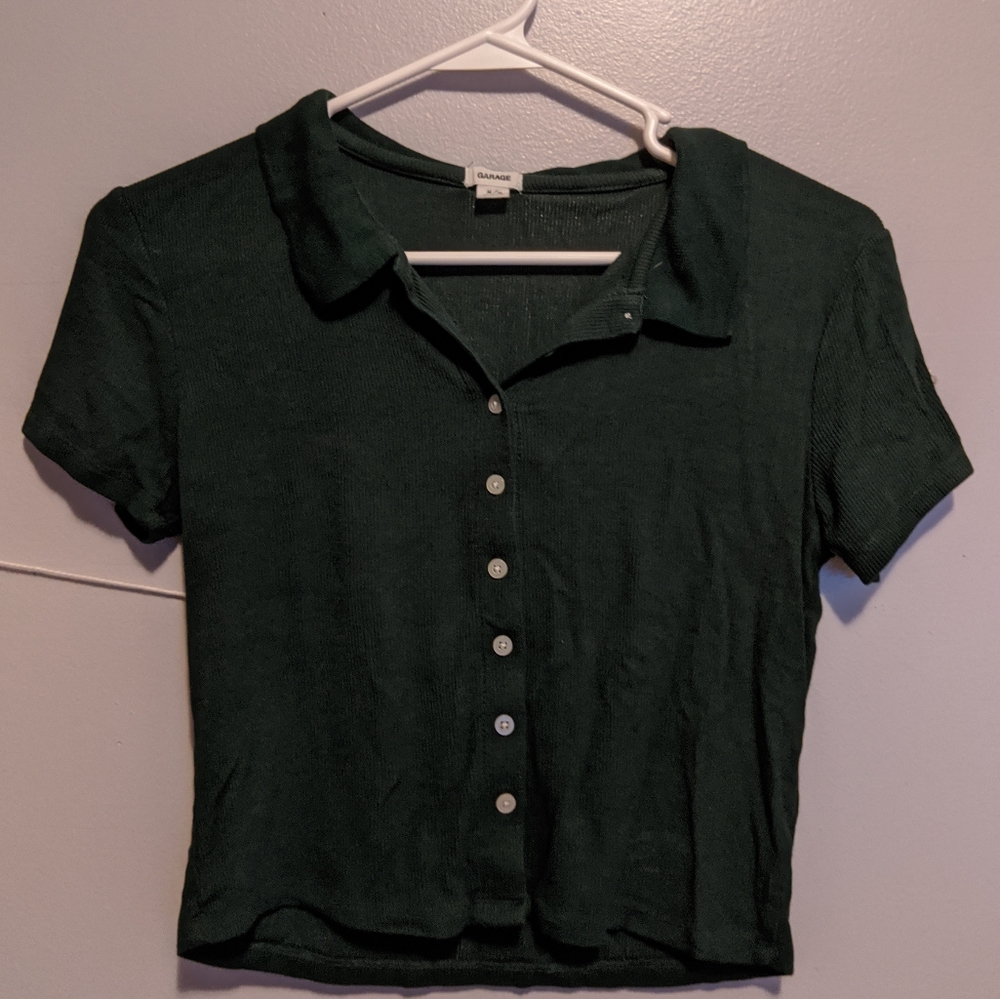 Garage Green Button Shirt